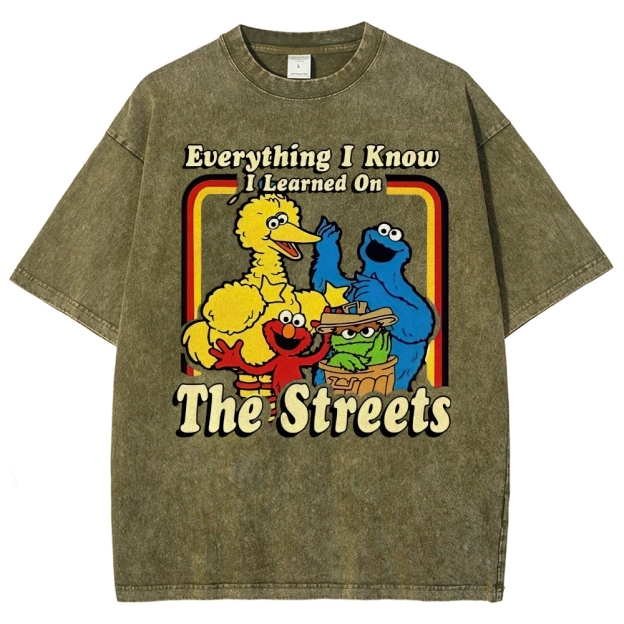 "Everything I Know I Learned On The Streets" Washed T-Shirt