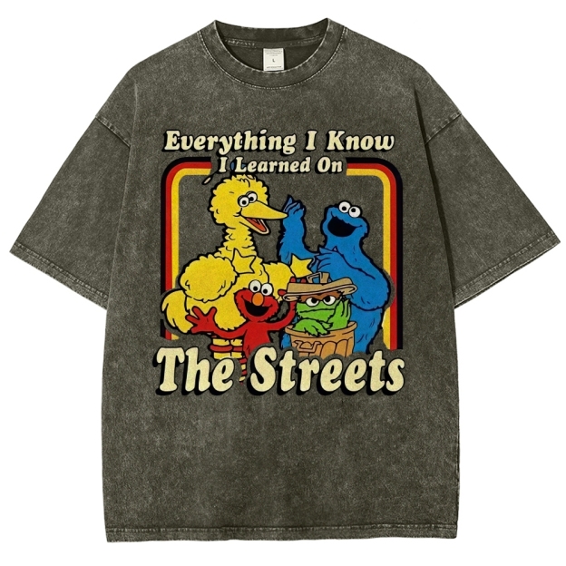 "Everything I Know I Learned On The Streets" Washed T-Shirt