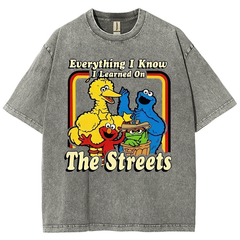 "Everything I Know I Learned On The Streets" Washed T-Shirt