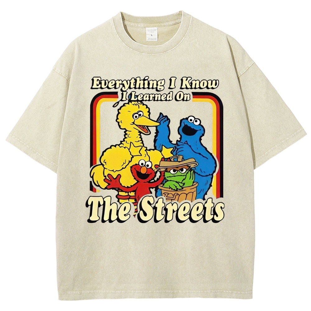 "Everything I Know I Learned On The Streets" Washed T-Shirt