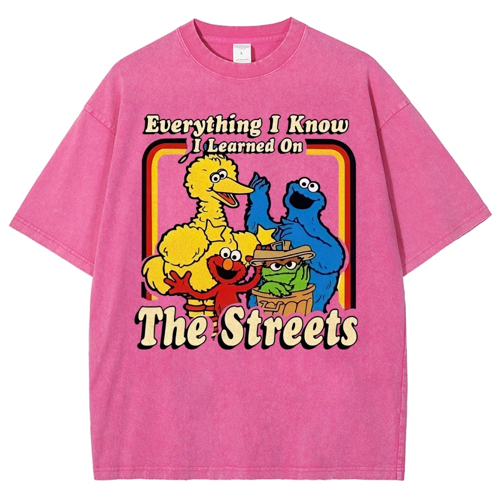 "Everything I Know I Learned On The Streets" Washed T-Shirt