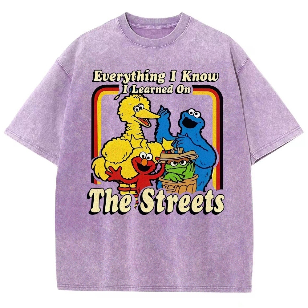 "Everything I Know I Learned On The Streets" Washed T-Shirt
