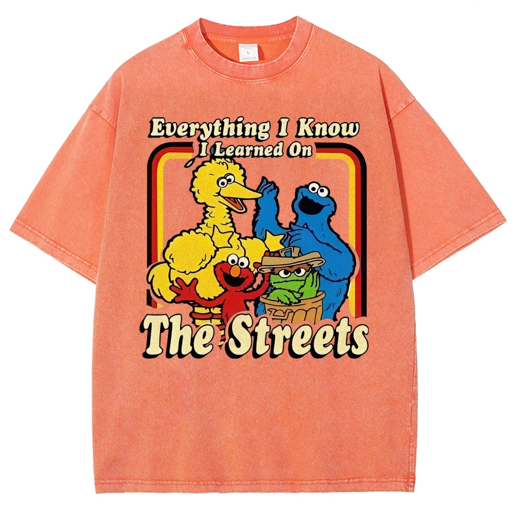 "Everything I Know I Learned On The Streets" Washed T-Shirt