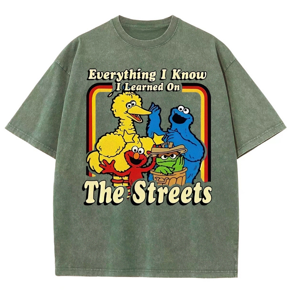 "Everything I Know I Learned On The Streets" Washed T-Shirt