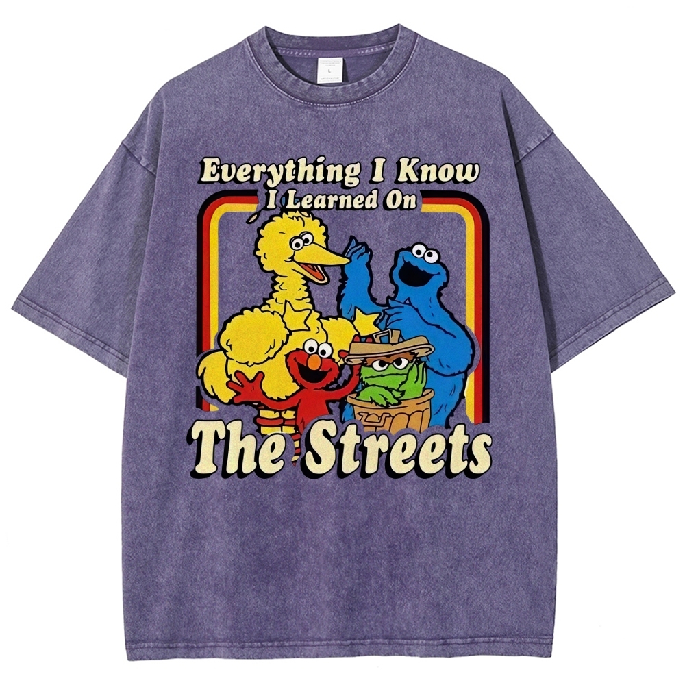 "Everything I Know I Learned On The Streets" Washed T-Shirt