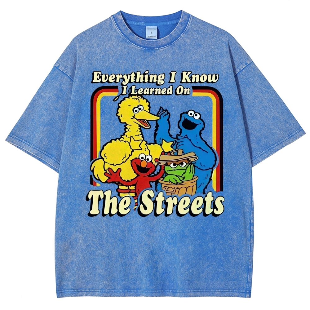 "Everything I Know I Learned On The Streets" Washed T-Shirt