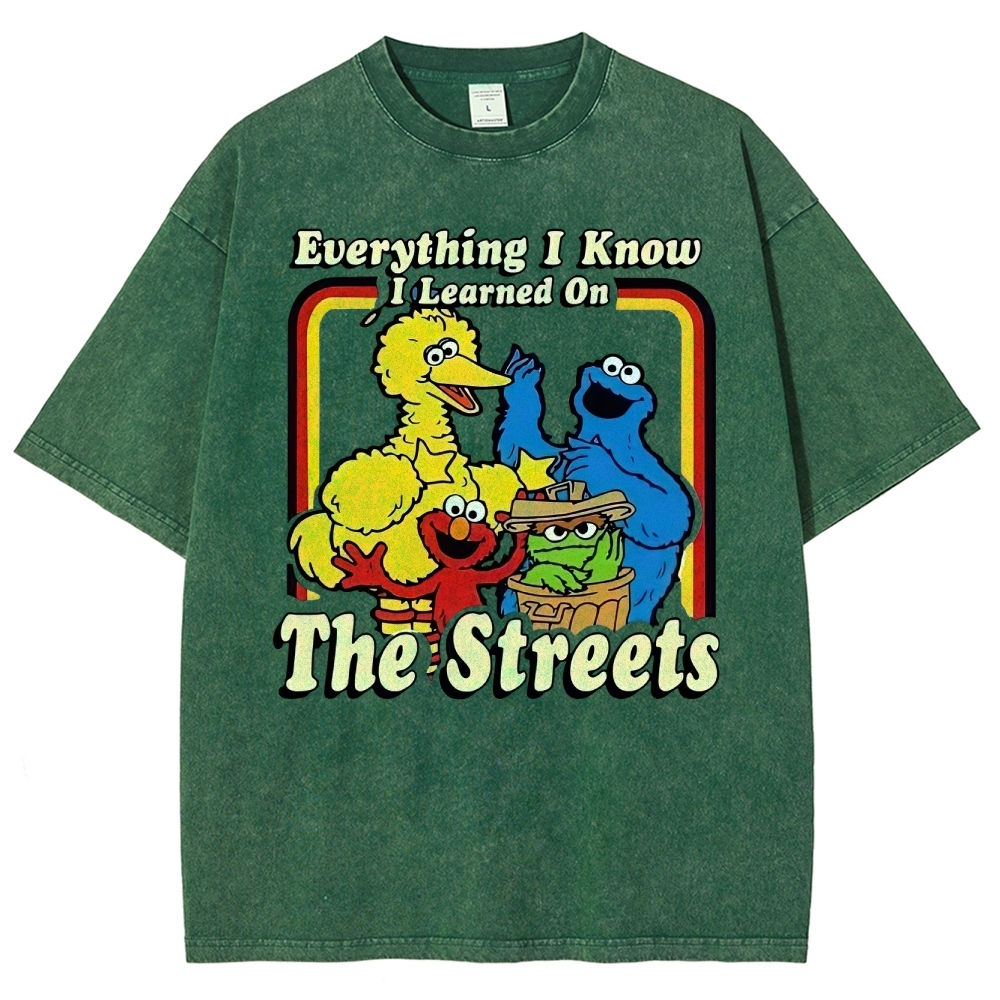 "Everything I Know I Learned On The Streets" Washed T-Shirt