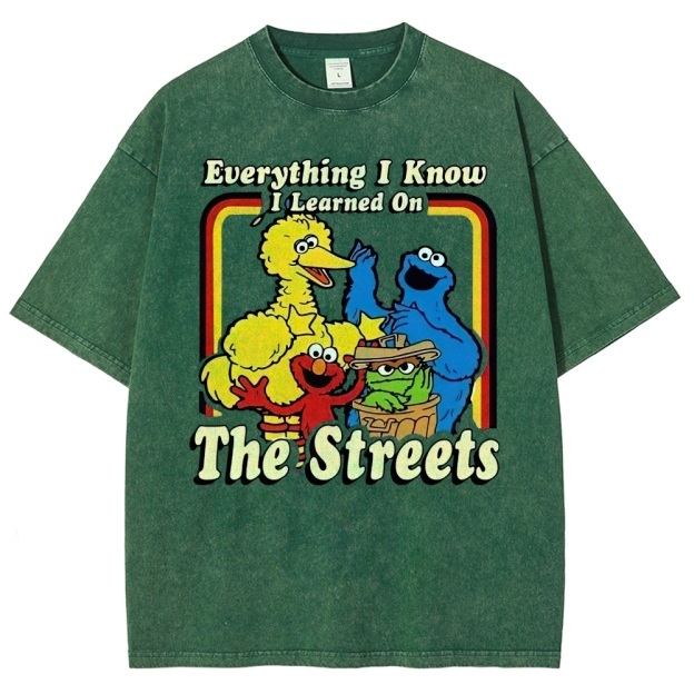 "Everything I Know I Learned On The Streets" Washed T-Shirt