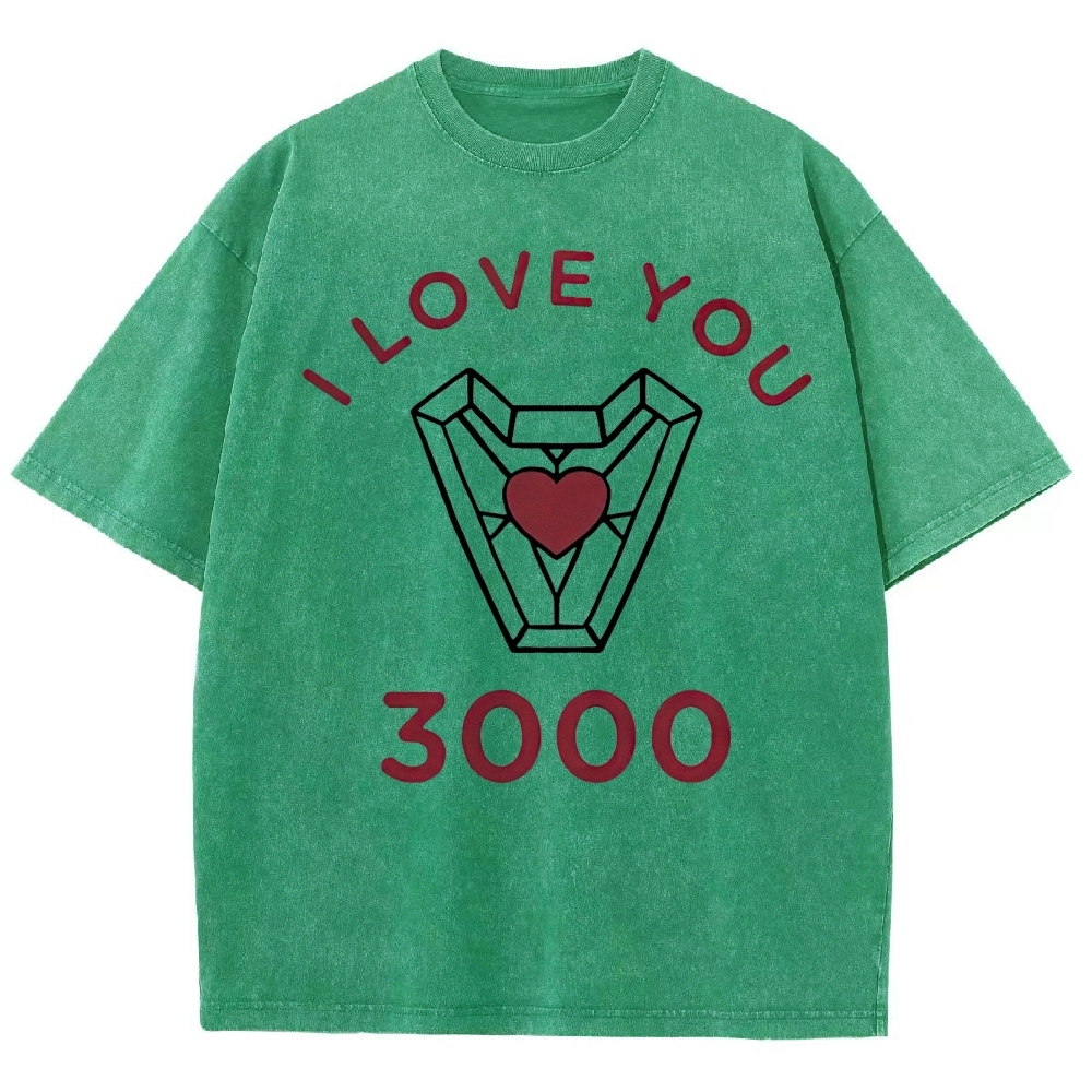"I Love You 3000" Iron Man Arc Reactor Washed T-Shirt
