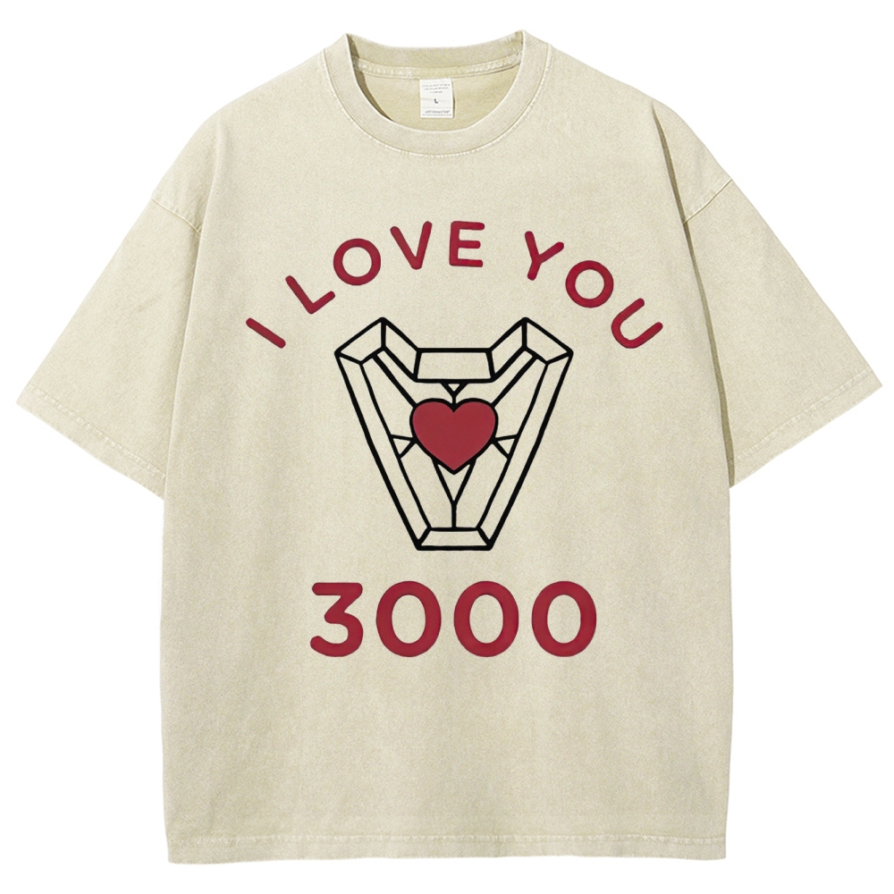 "I Love You 3000" Iron Man Arc Reactor Washed T-Shirt