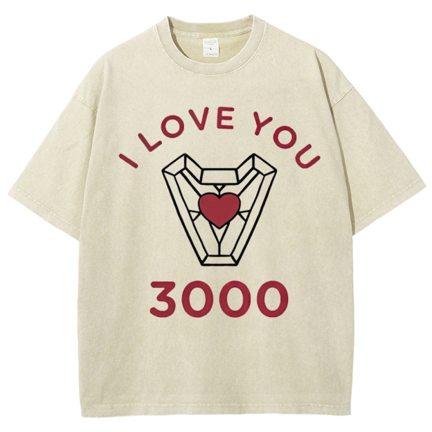 "I Love You 3000" Iron Man Arc Reactor Washed T-Shirt