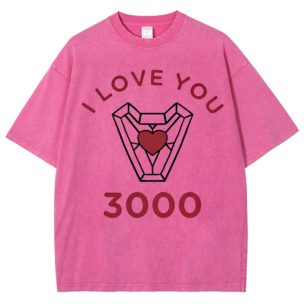 "I Love You 3000" Iron Man Arc Reactor Washed T-Shirt