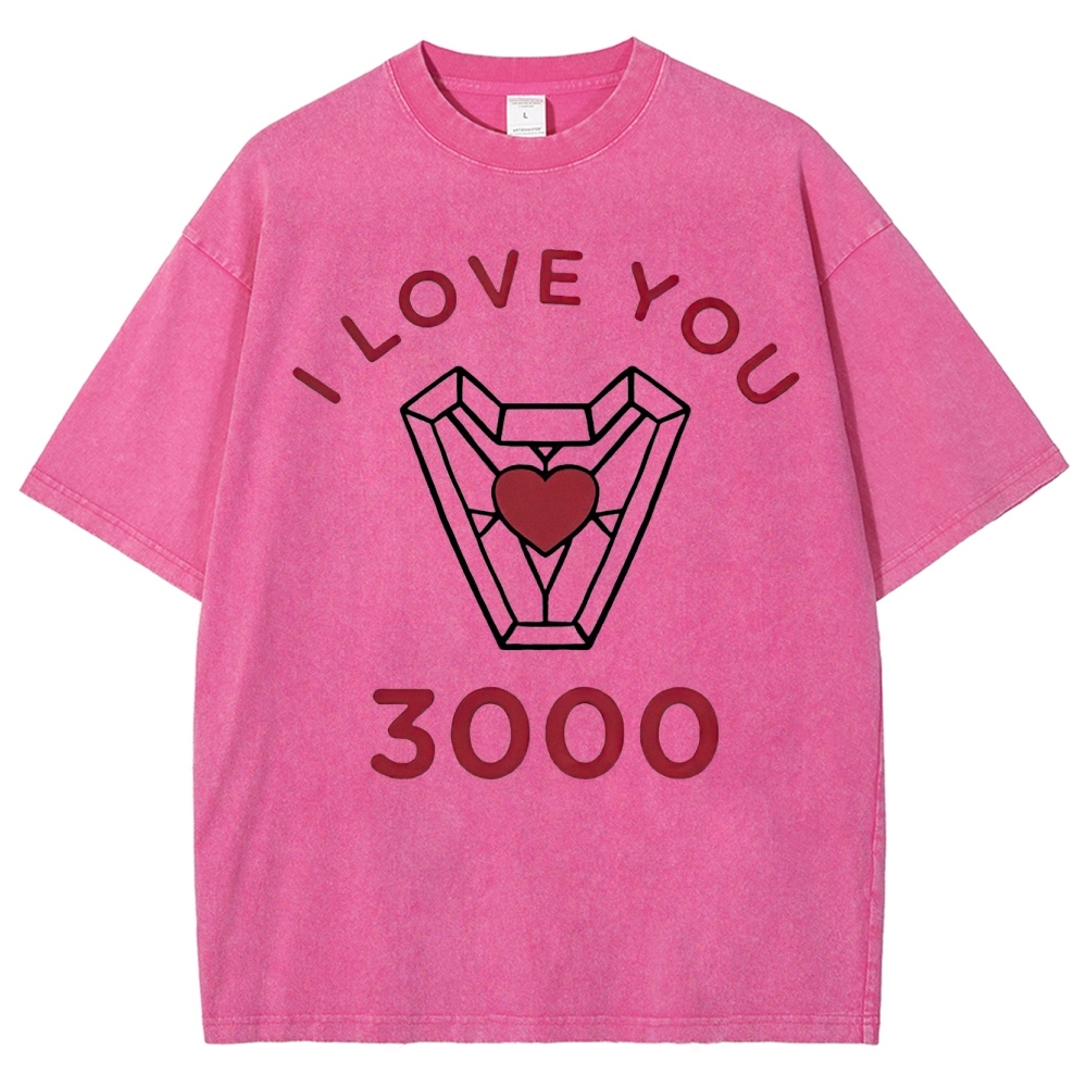 "I Love You 3000" Iron Man Arc Reactor Washed T-Shirt
