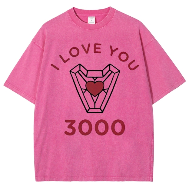 "I Love You 3000" Iron Man Arc Reactor Washed T-Shirt