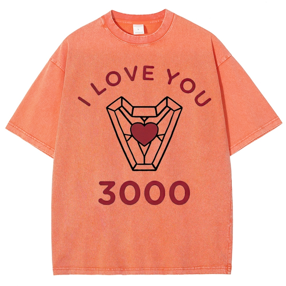 "I Love You 3000" Iron Man Arc Reactor Washed T-Shirt