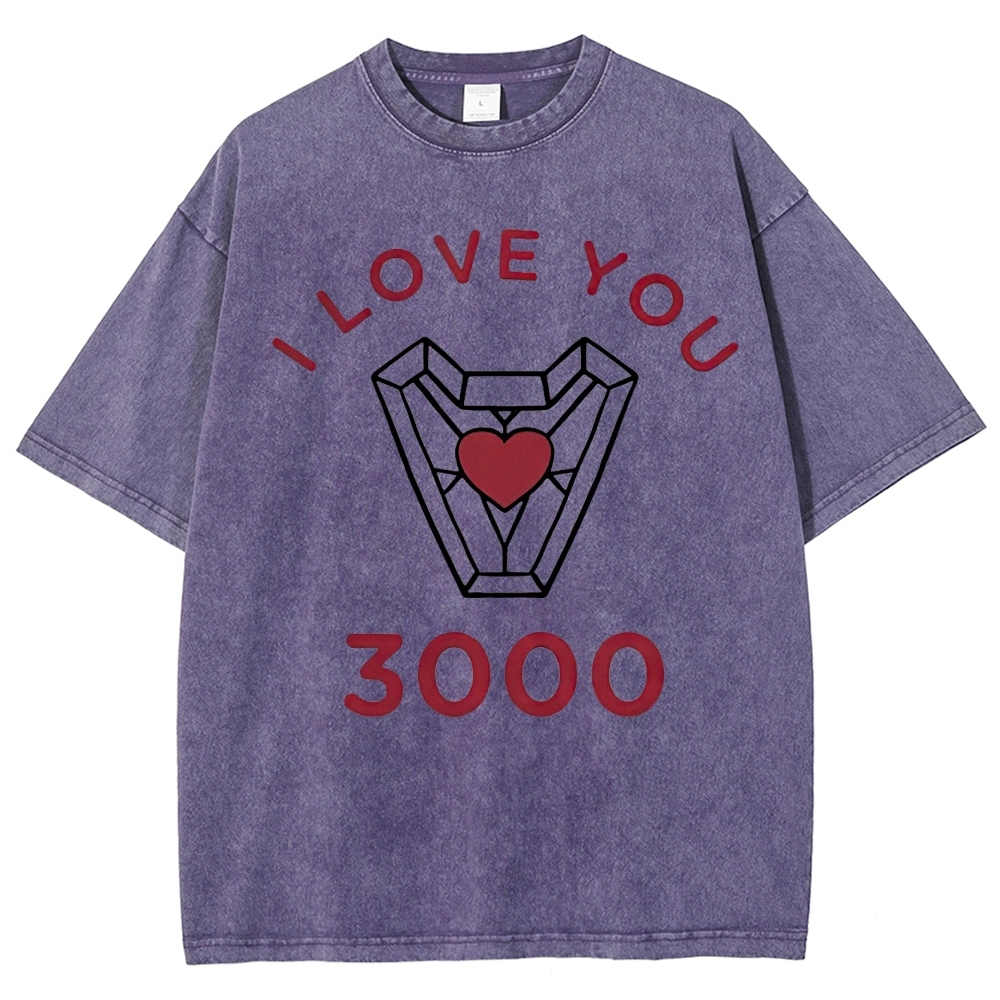 "I Love You 3000" Iron Man Arc Reactor Washed T-Shirt