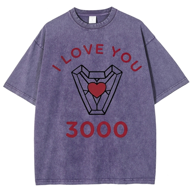 "I Love You 3000" Iron Man Arc Reactor Washed T-Shirt