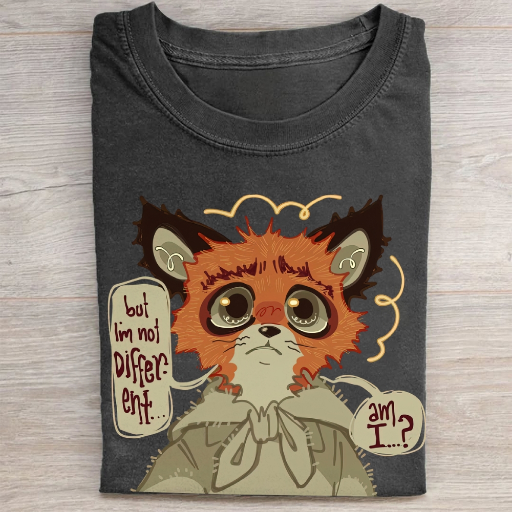 "But I'm Not Different..." Whimsical Fox Vintage Washed Tee