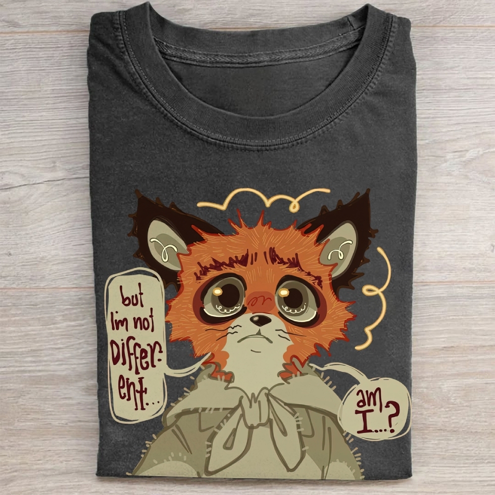 "But I'm Not Different..." Whimsical Fox Vintage Washed Tee