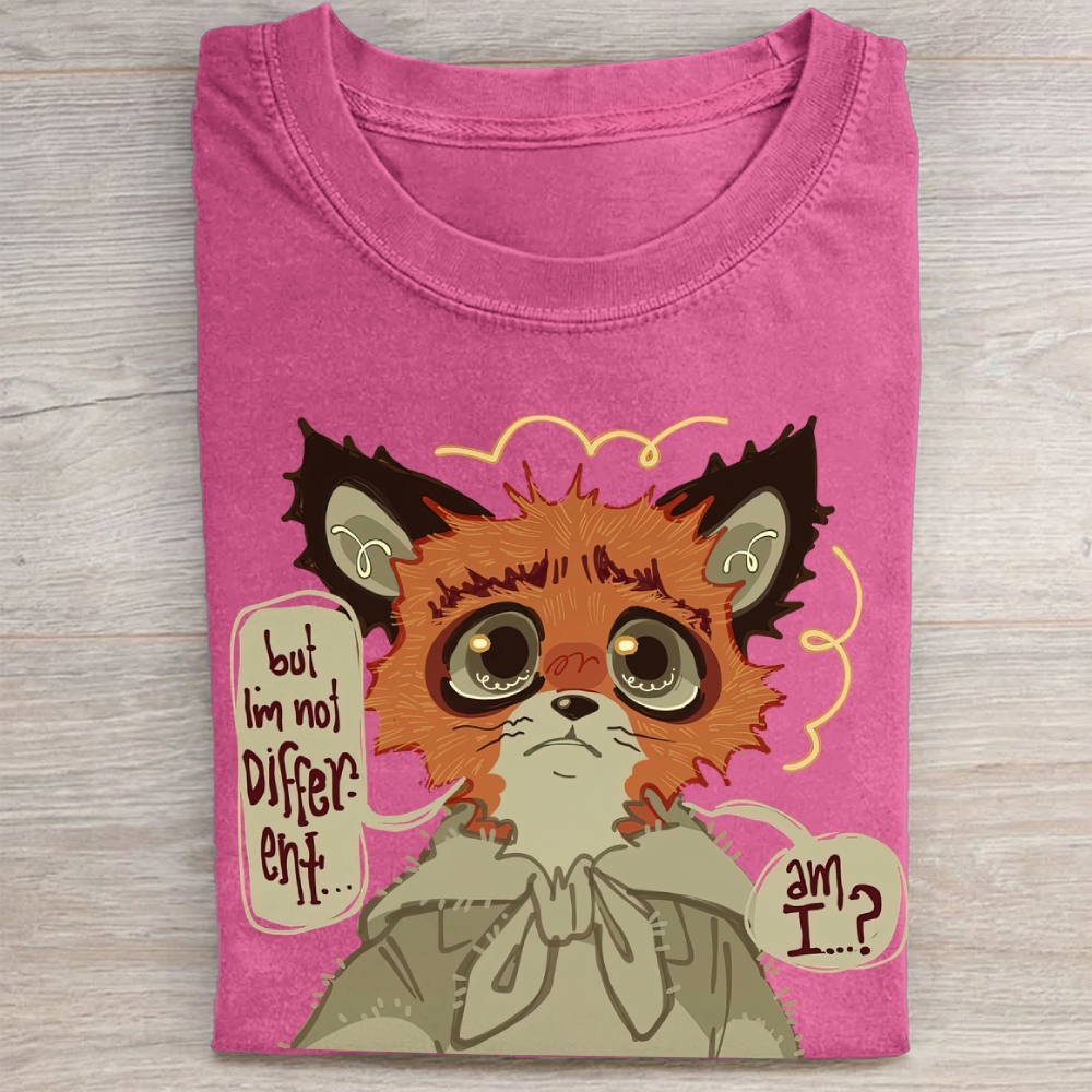 "But I'm Not Different..." Whimsical Fox Vintage Washed Tee