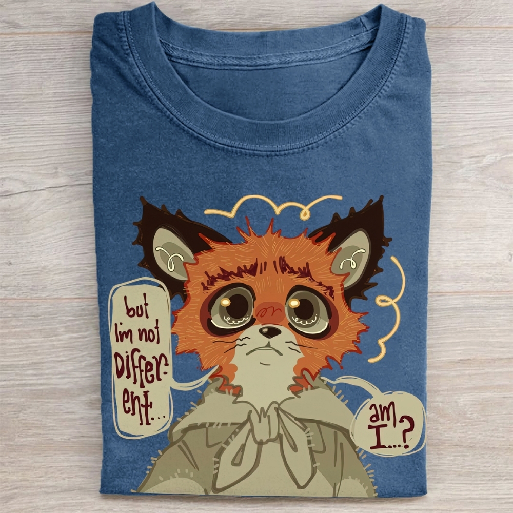 "But I'm Not Different..." Whimsical Fox Vintage Washed Tee