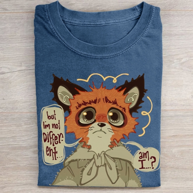 "But I'm Not Different..." Whimsical Fox Vintage Washed Tee