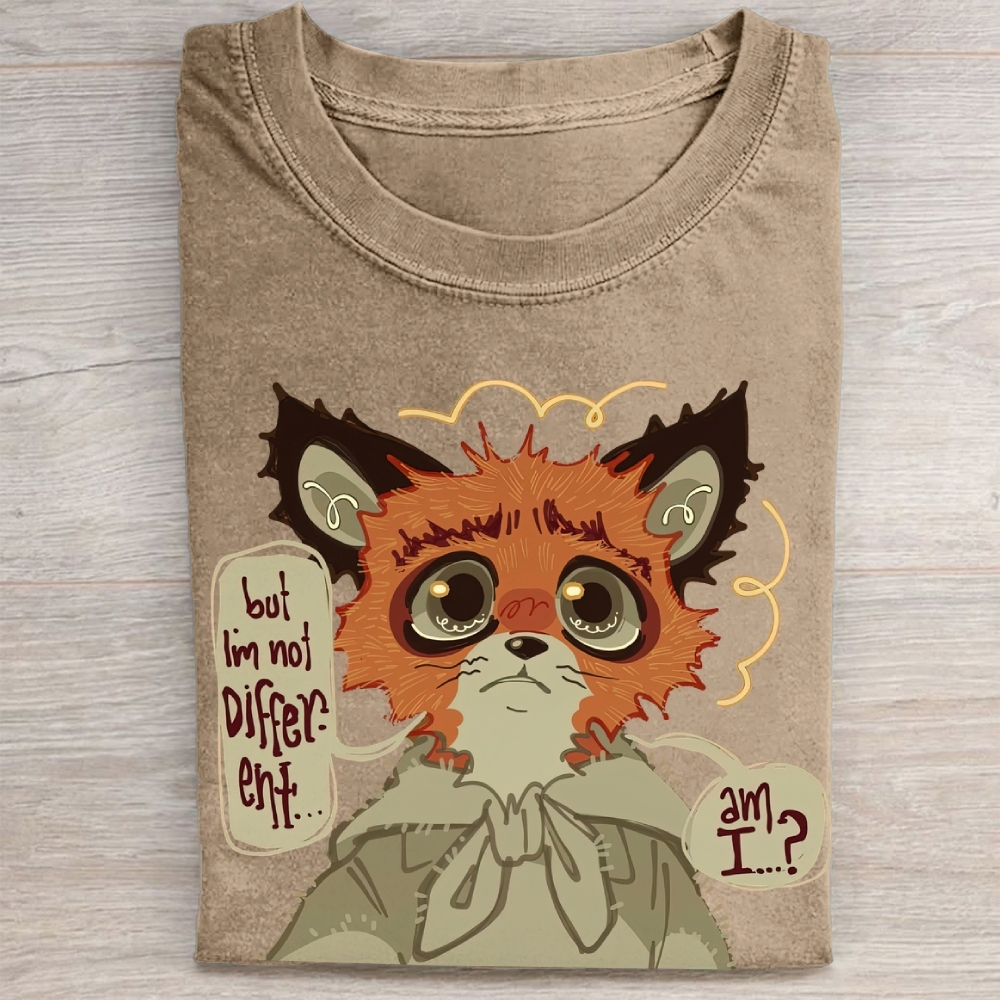 "But I'm Not Different..." Whimsical Fox Vintage Washed Tee