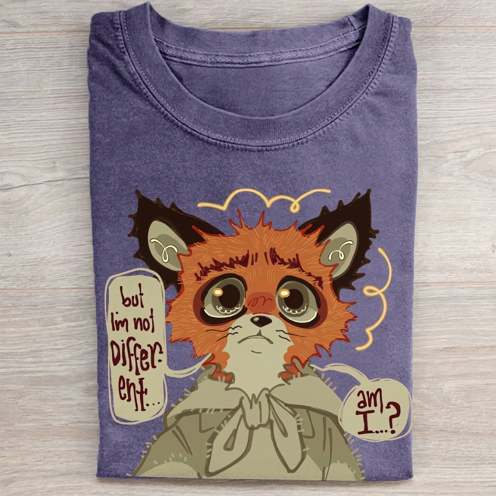 "But I'm Not Different..." Whimsical Fox Vintage Washed Tee