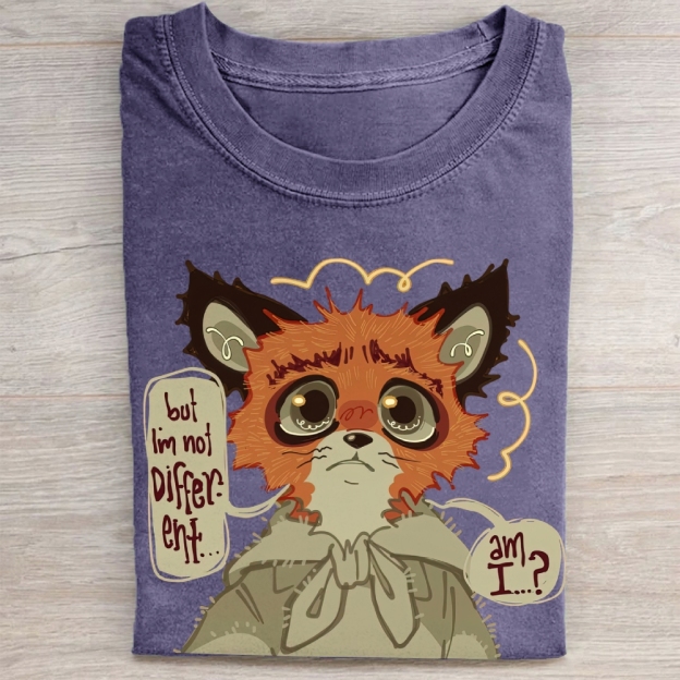 "But I'm Not Different..." Whimsical Fox Vintage Washed Tee