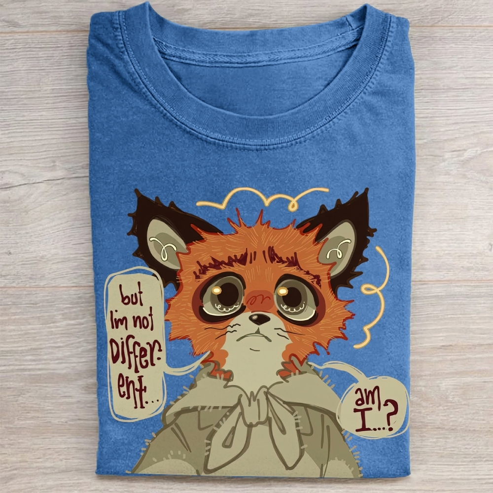 "But I'm Not Different..." Whimsical Fox Vintage Washed Tee