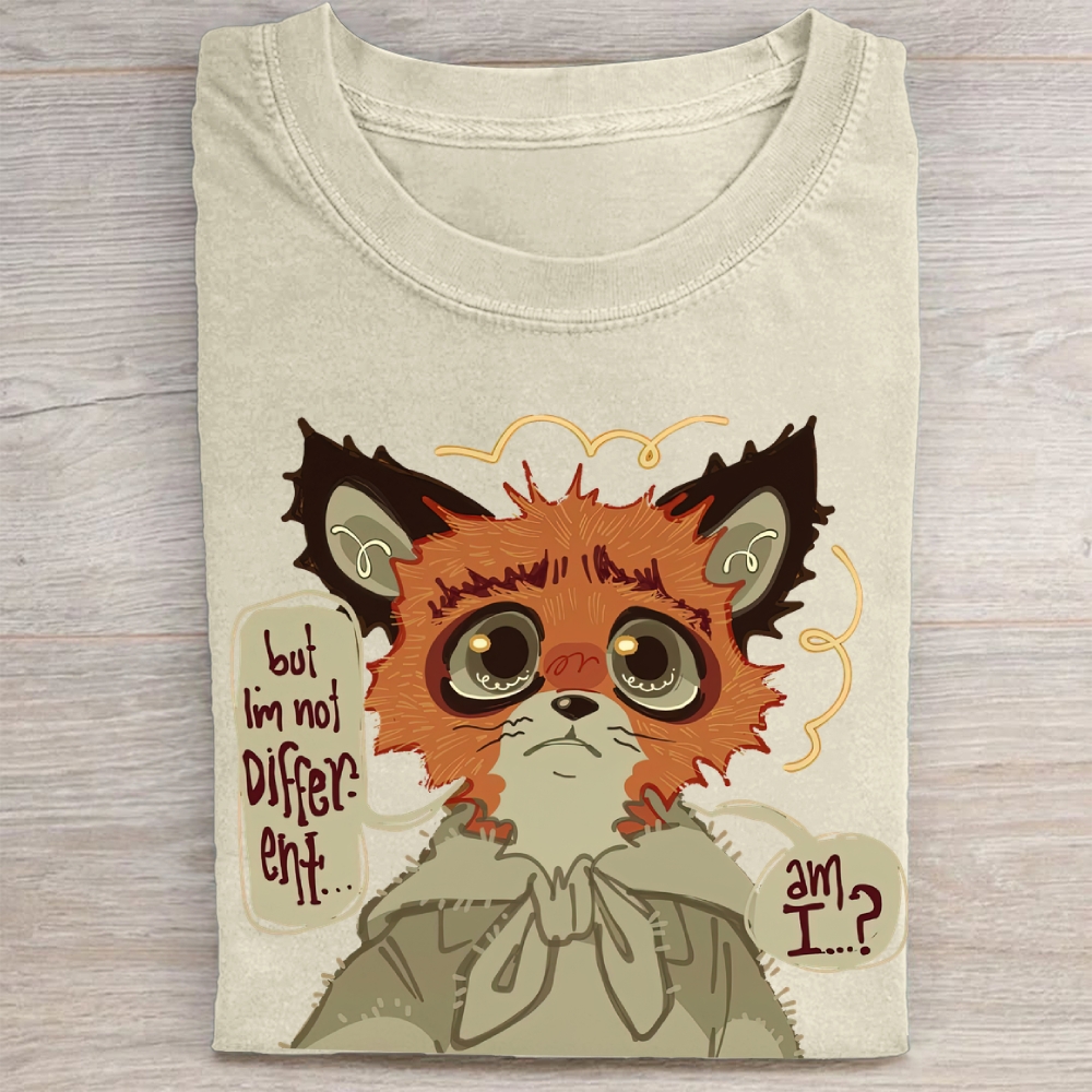 "But I'm Not Different..." Whimsical Fox Vintage Washed Tee