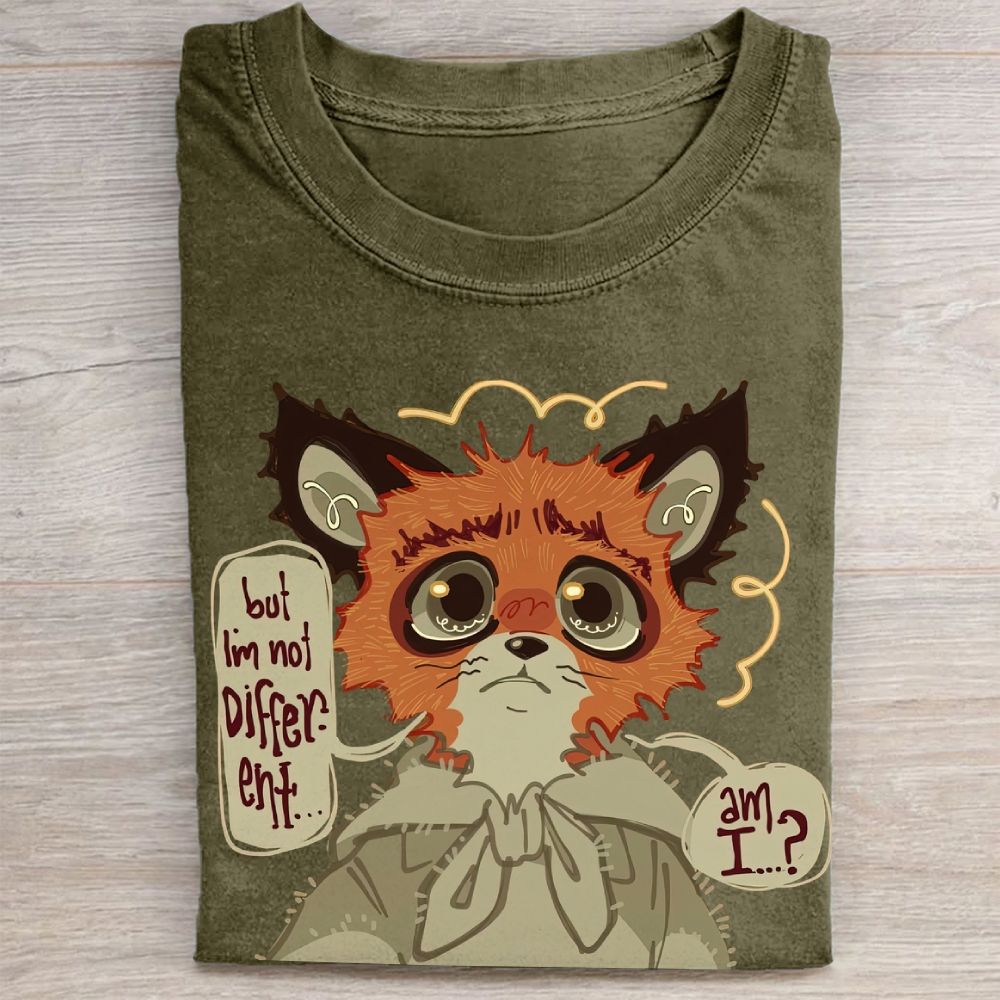 "But I'm Not Different..." Whimsical Fox Vintage Washed Tee
