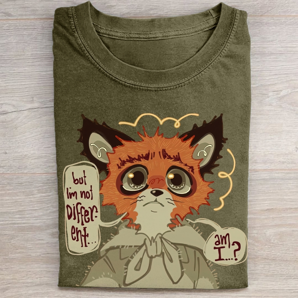 "But I'm Not Different..." Whimsical Fox Vintage Washed Tee