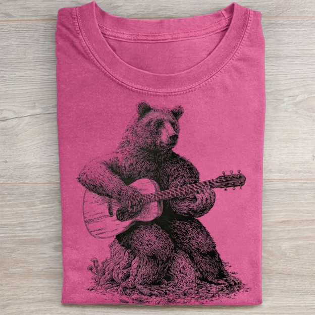 "Acoustic Bear" Folk Music Vintage Washed Tee