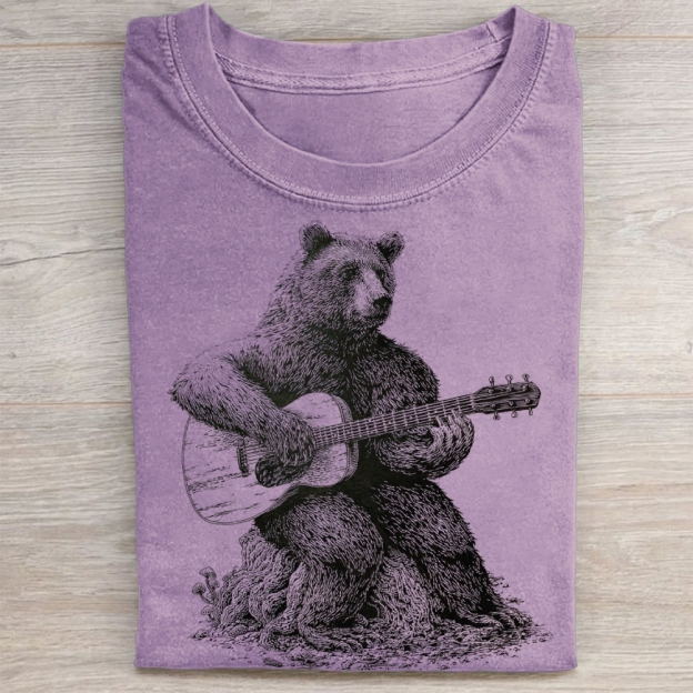 "Acoustic Bear" Folk Music Vintage Washed Tee