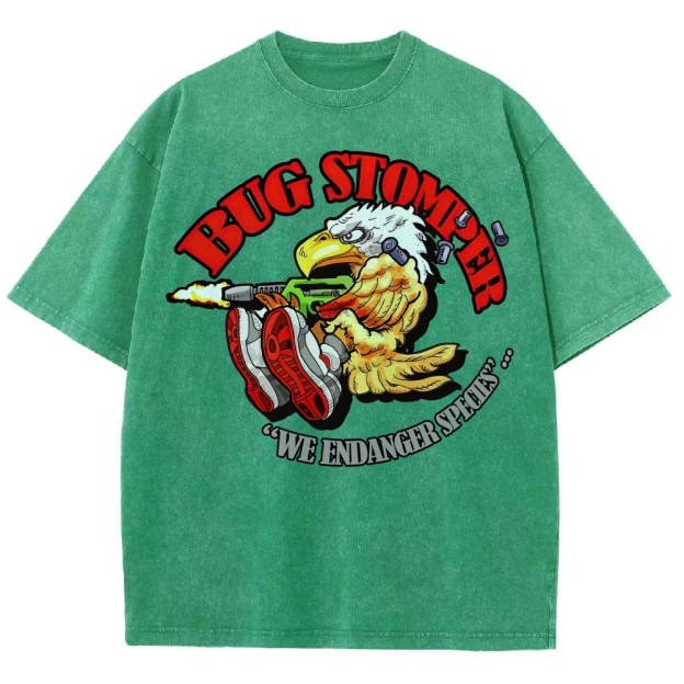 "Bug Stomper" Eagle Parody Washed T-Shirt 