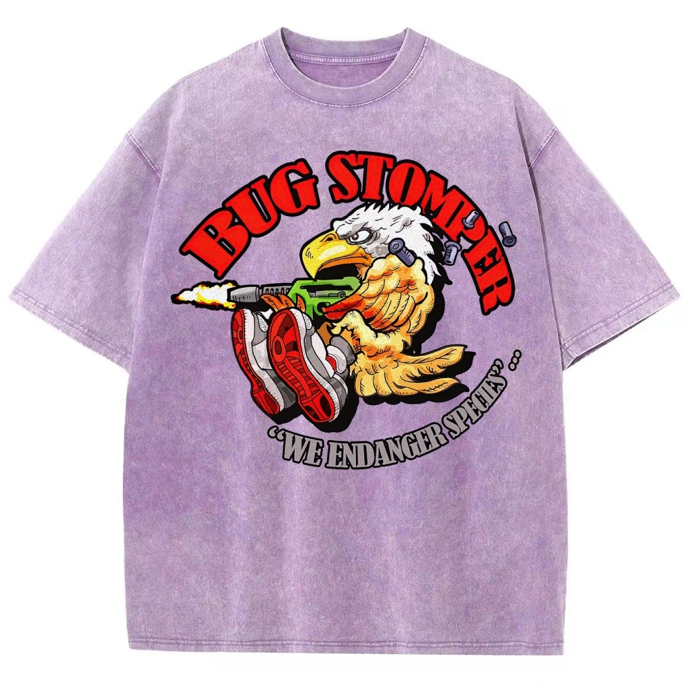 "Bug Stomper" Eagle Parody Washed T-Shirt 