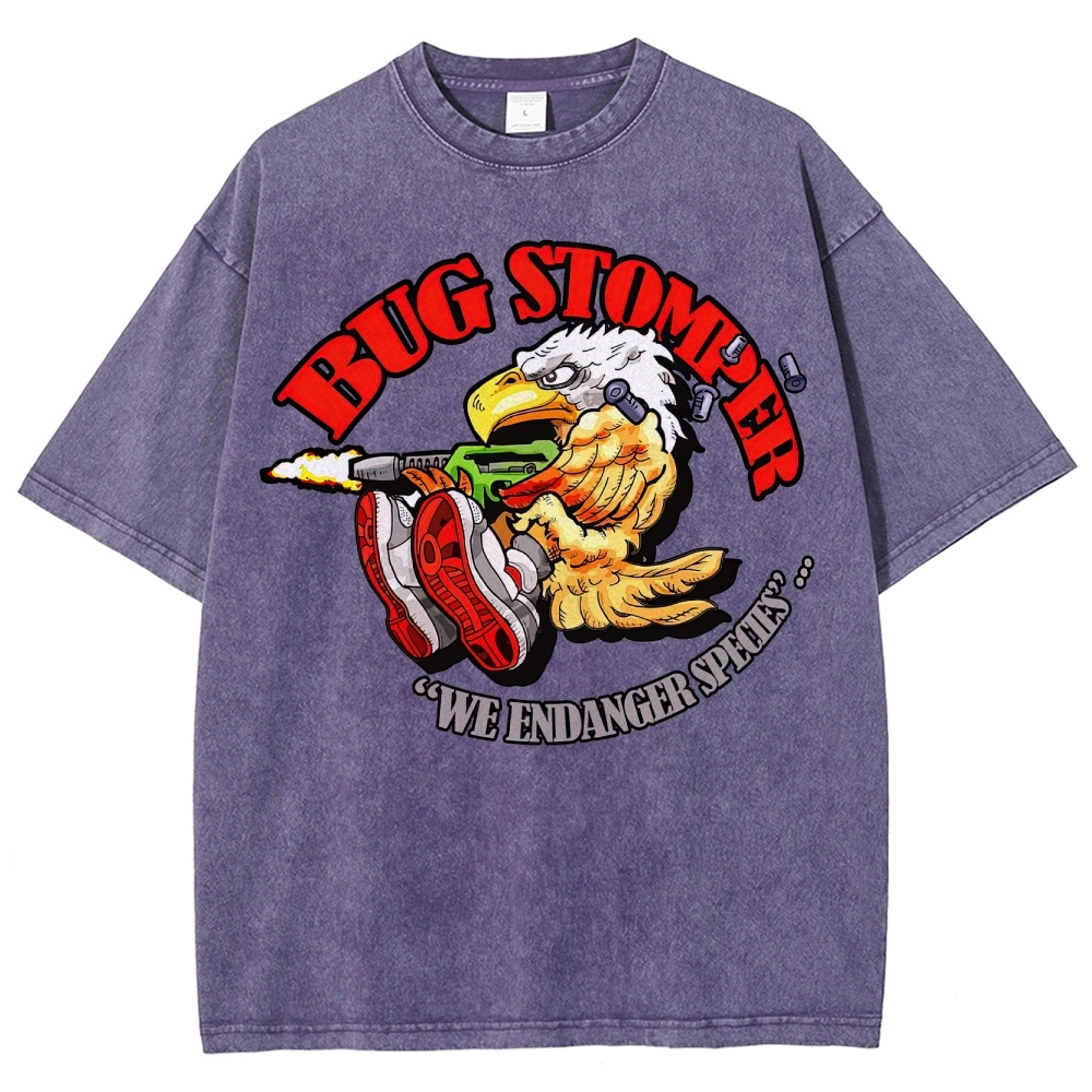 "Bug Stomper" Eagle Parody Washed T-Shirt 