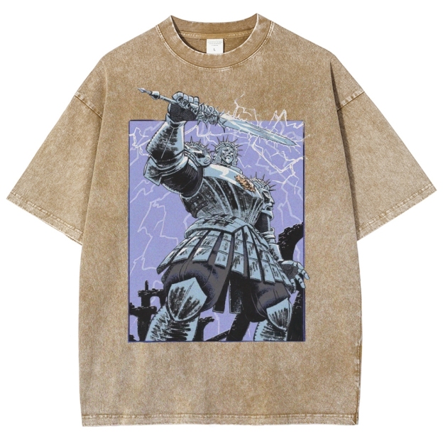 Epic Fantasy Warrior Graphic Washed T-Shirt 
