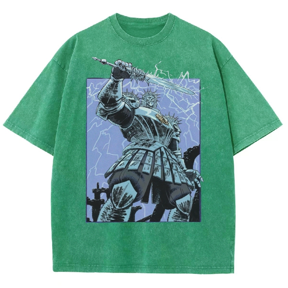 Epic Fantasy Warrior Graphic Washed T-Shirt 