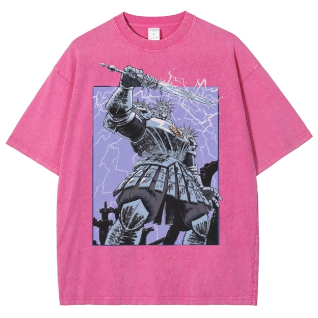 Epic Fantasy Warrior Graphic Washed T-Shirt 
