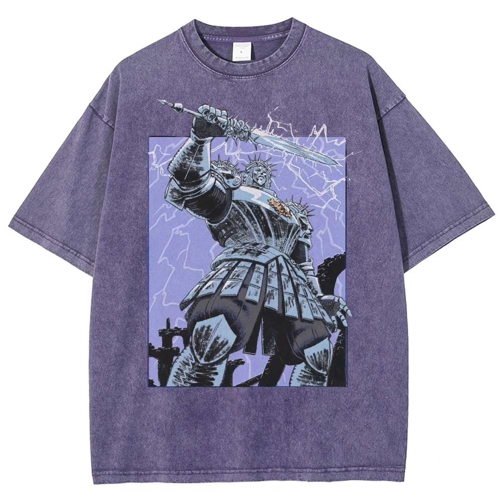 Epic Fantasy Warrior Graphic Washed T-Shirt 