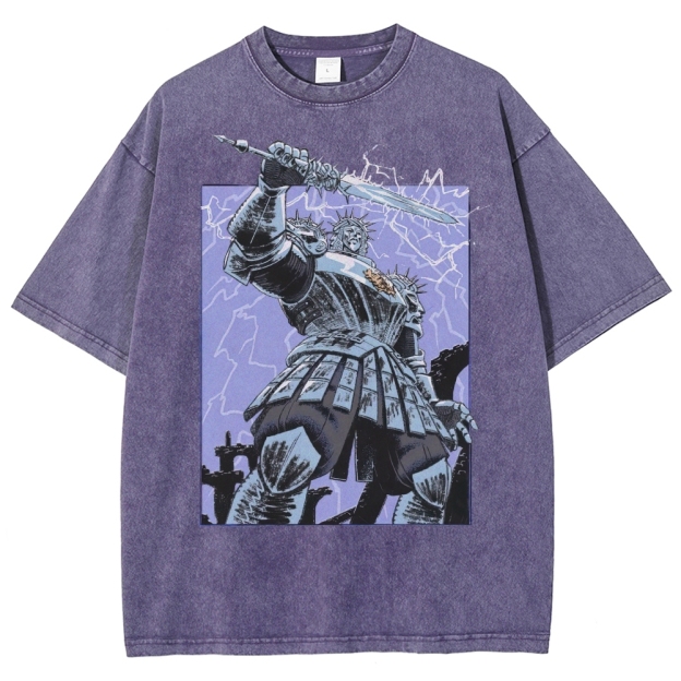 Epic Fantasy Warrior Graphic Washed T-Shirt 