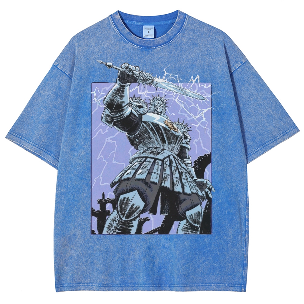Epic Fantasy Warrior Graphic Washed T-Shirt 