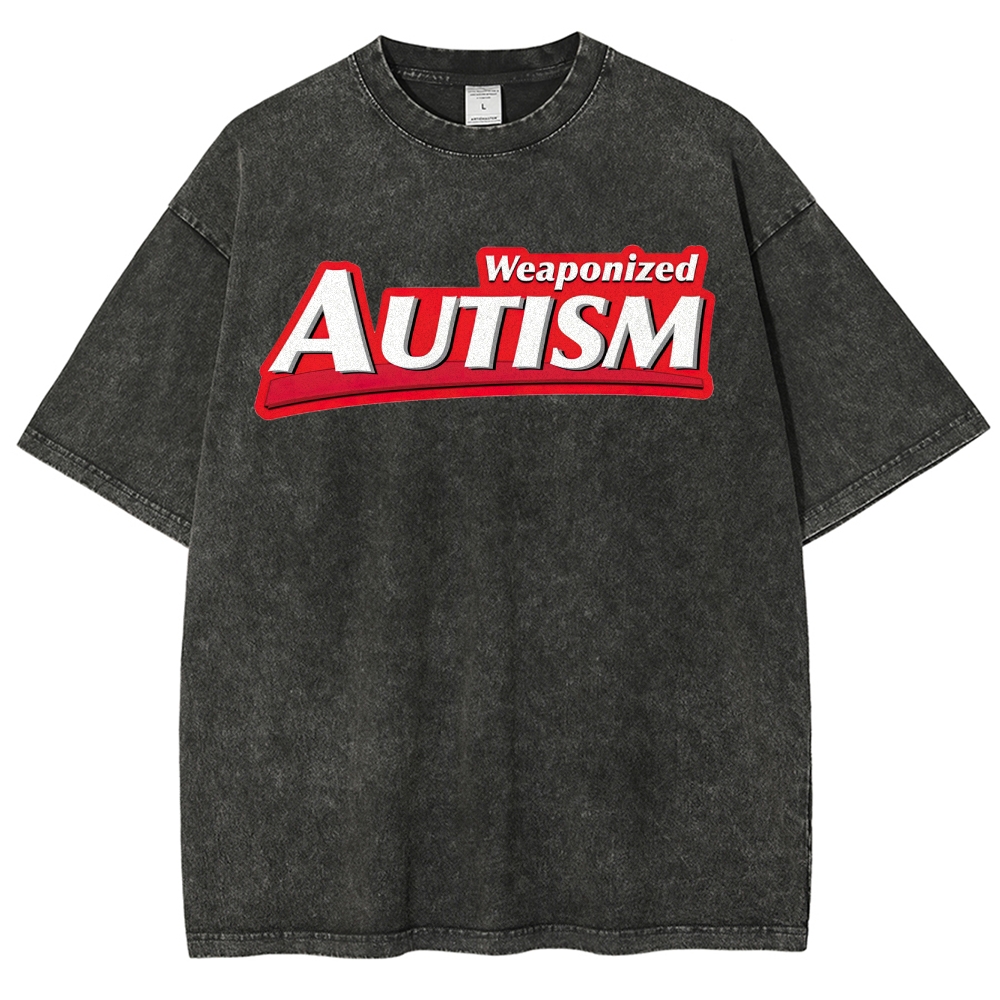 Weaponized Autism Kiss  Washed T-Shirt 