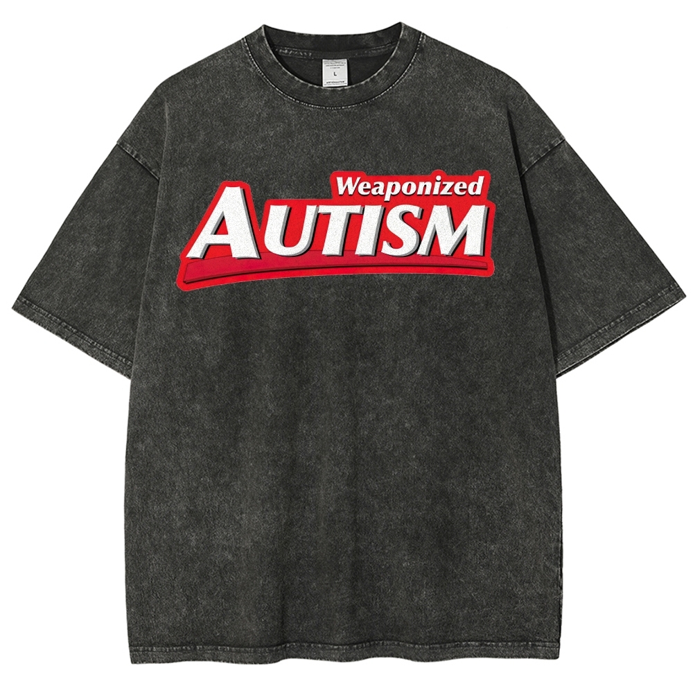 Weaponized Autism Kiss  Washed T-Shirt 
