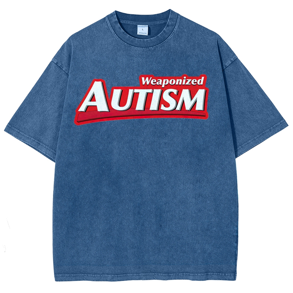 Weaponized Autism Kiss  Washed T-Shirt 