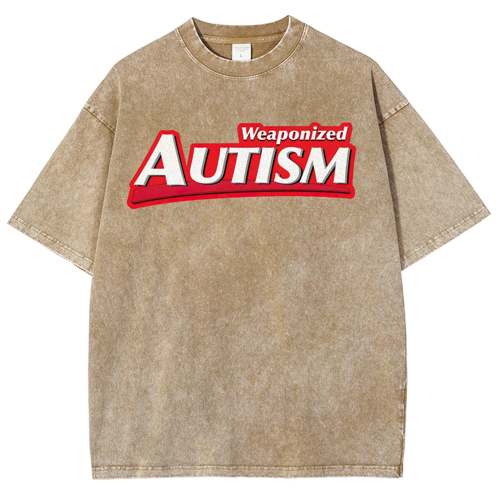 Weaponized Autism Kiss  Washed T-Shirt 