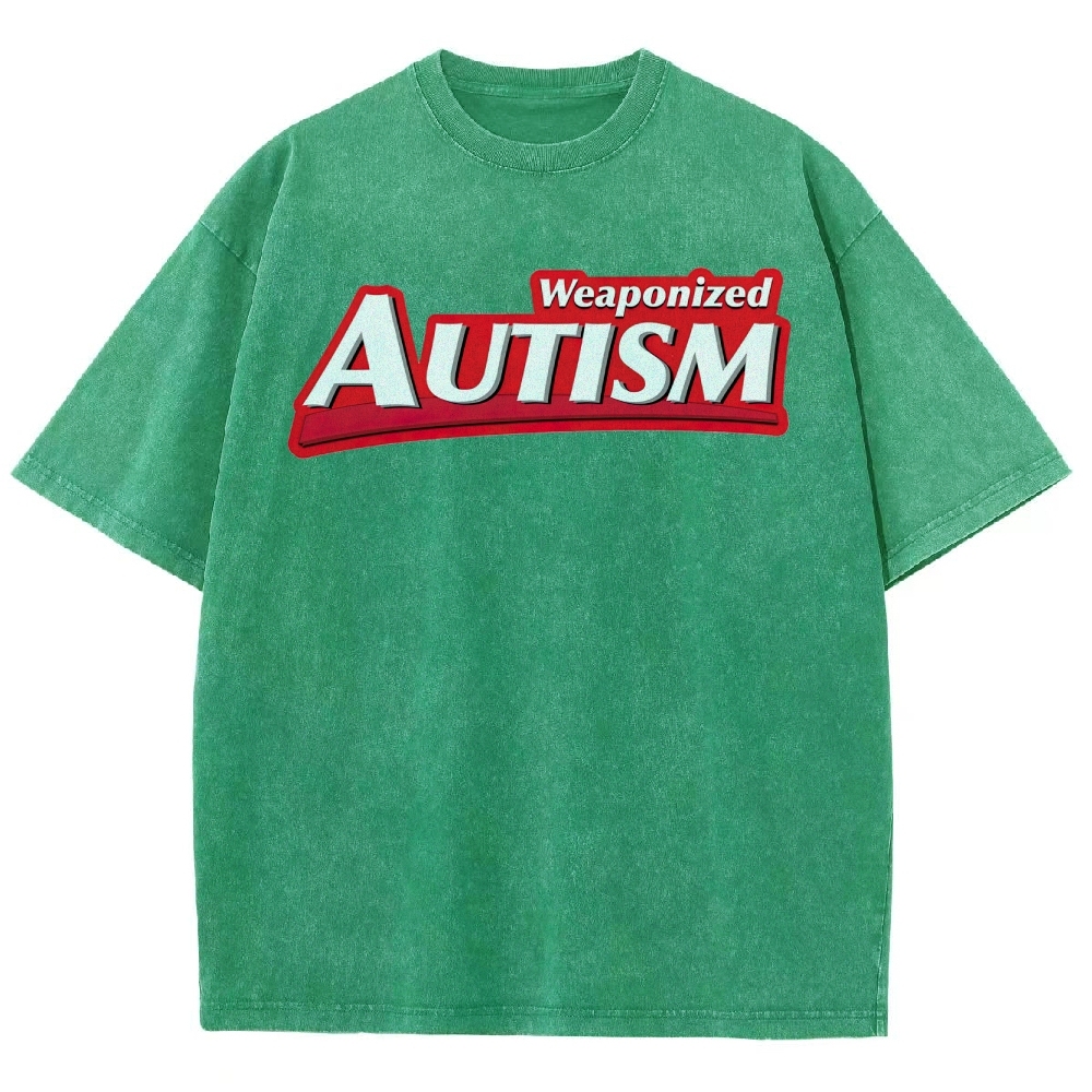 Weaponized Autism Kiss  Washed T-Shirt 