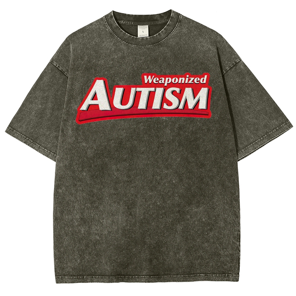 Weaponized Autism Kiss  Washed T-Shirt 
